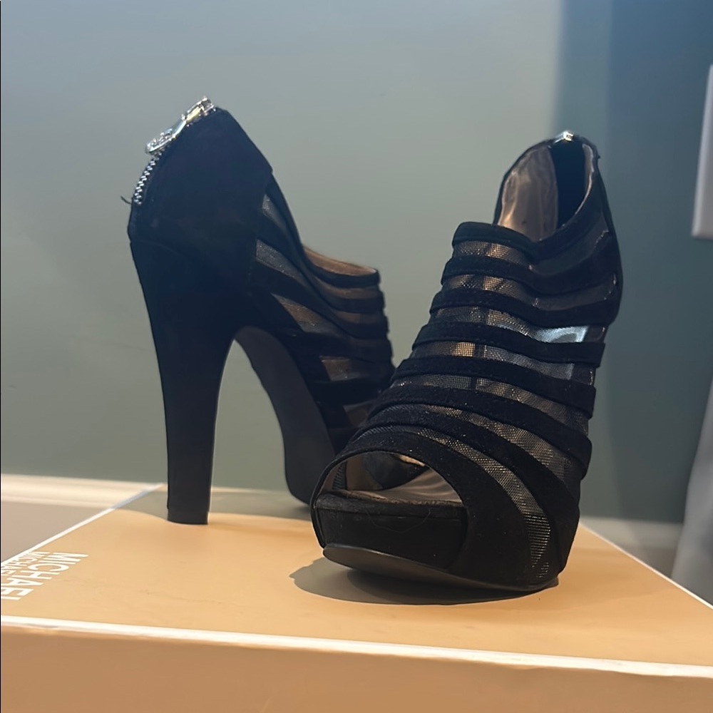 Elegant Black High Heel Sandals